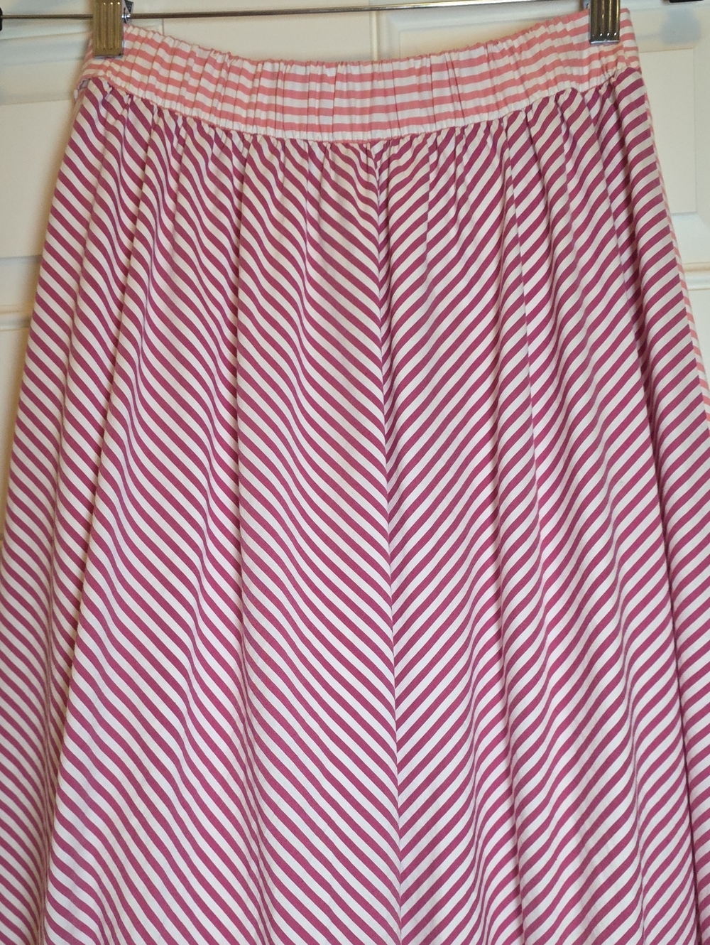 Maeve Anthropologie Penny Ruffled Wrap Midi Skirt Pink White Striped Sz S EUC - Picture 14 of 15